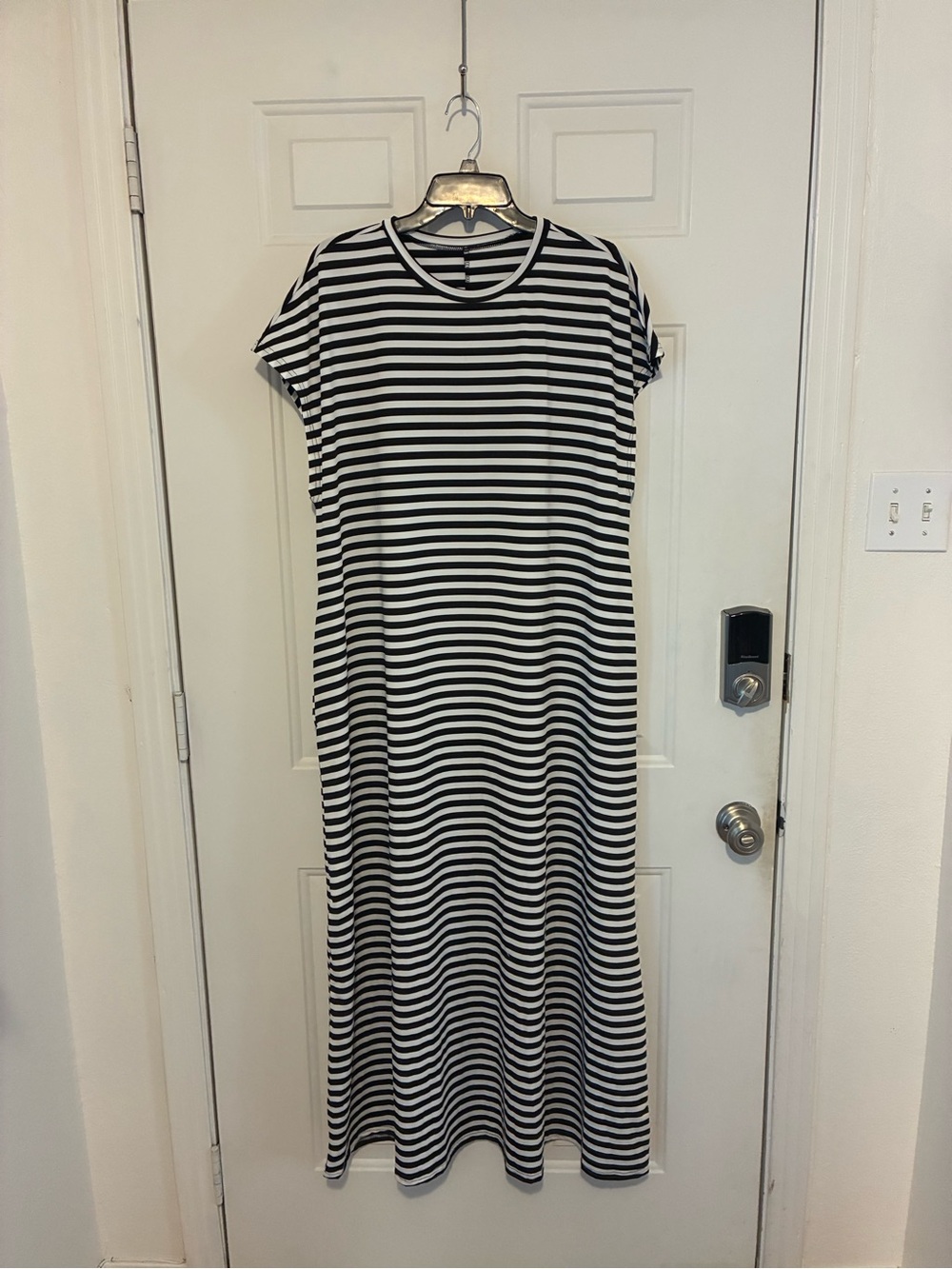 SHEIN Black and White Striped Maxi Dress